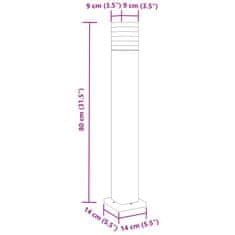 Vidaxl Zunanja talna svetilka črna 80 cm aluminij