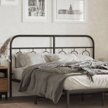 Vidaxl vidaXL Kovinsko vzglavje postelje črne barve 150 cm