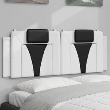 Vidaxl vidaXL Blazina za vzglavje, črno-bela, 140 cm, umetno usnje
