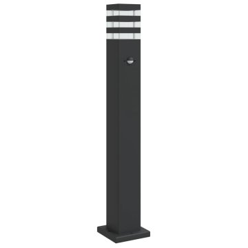 Vidaxl Zunanja talna svetilka s senzorjem črna 80 cm aluminij