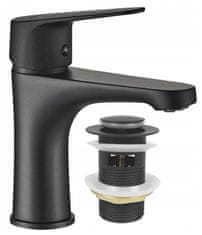 shumee Črna samostoječa umivalniška armatura Sagra s klik-klak zamaškom