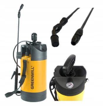 shumee Profesionalna tlačna škropilnica z manometrom 5l