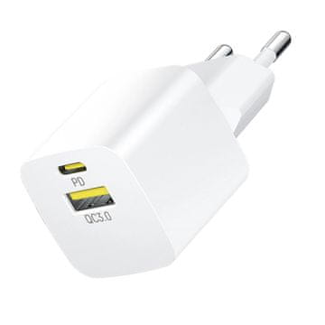 MG WWCEAC GaN polnilnik USB / USB-C 33W, bela