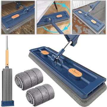 HOME & MARKER® Samoožemajoči mop za čiščenje tal, Čistilec tal, Mop (1x Mop + 2x Krpa) | SVEEPA