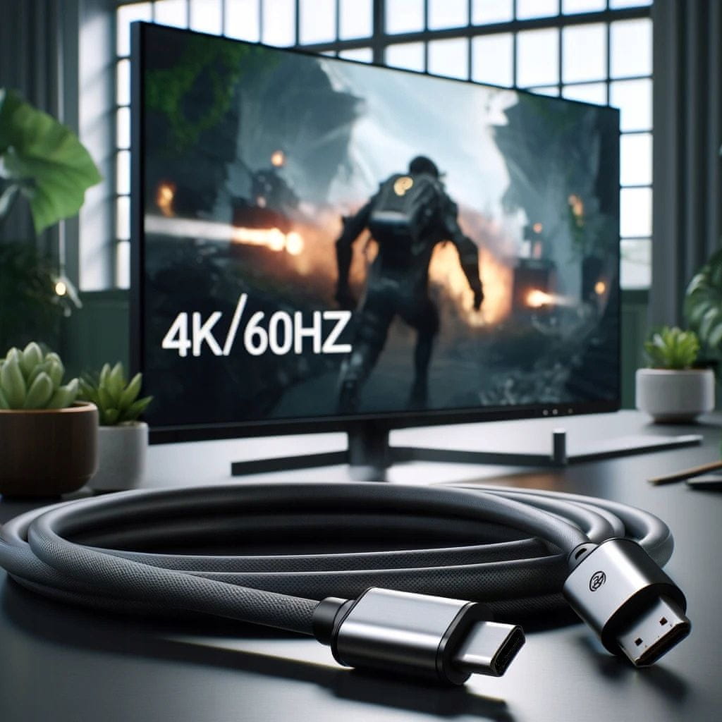 Co2 DisplayPort Zu HDMI 2.0 Kabel - 4K/60Hz, 18Gbps, 1m Länge In Space Gray