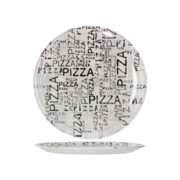 Saturnia Pizza krožnik Napoli / 31cm / White & Black / 6kos