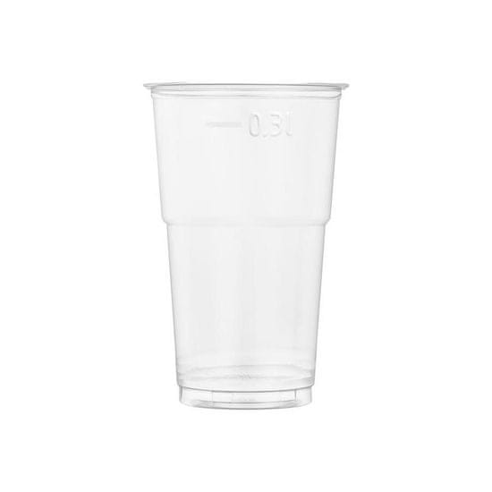 Plastični kozarci / rPET / 350ml / oznaka 0.3L /78mm/ 50kos