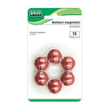 LEBEZ Magnetki 20mm 1/12 rdeči