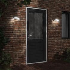 Vidaxl Zunanja LED stenske svetilke 2 kosa črna tlačno lit aluminij