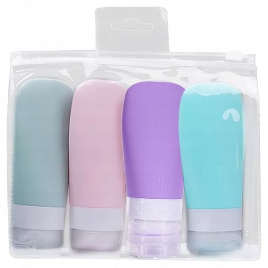 Korbi Set posodic za kozmetiko za letalo, komplet 4x60 ml, potovalna toaletna torbica