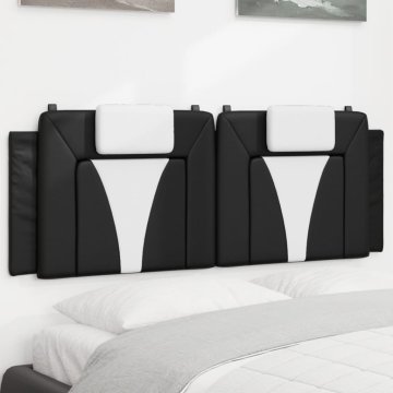 Vidaxl vidaXL Blazina za vzglavje, črno-bela, 140 cm, umetno usnje