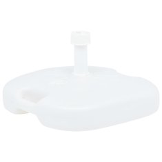 Vidaxl Podstavek za senčnik pesek / voda 16 L bel plastika
