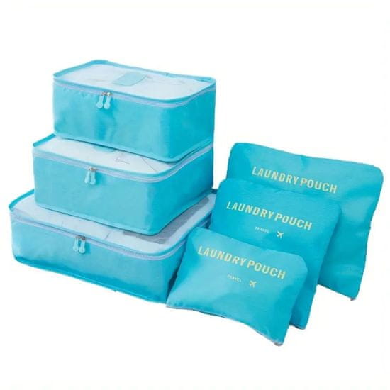 HOME & MARKER® Vrečke za organiziranje prtljage 6 v 1, Organizator prtljage, Organizator oblačil, Potovalna torba, Vodoodporna (Roza) | PACKERPRO