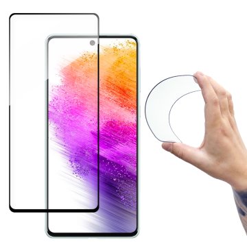 shumee Glass Film Kaljeno steklo z okvirjem Samsung Galaxy A73 Full Cover Flexi Nano Transparent