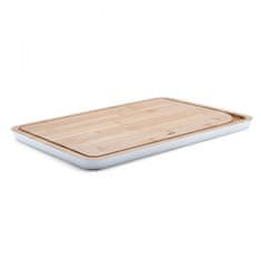 Pebbly Kuchyňské prkénko , NBA098, bambus, velikost M, 35 x 25 x 1,7 cm, drážka na okraji