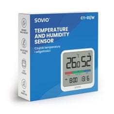 SAVIO Digitalni merilnik temperature in vlage z LCD zaslonom in magnetnim nosilcem bel