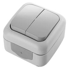 Panasonic Stikalo PALMIYE N/O serijsko 2x10A sivo IP54
