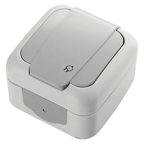 Panasonic Vtičnica PALMIYE N/O enojna šuko 16A siva IP54