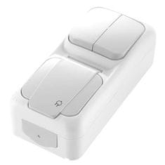 Panasonic Set PALMIYE N/O serijsko+šuko vertikalni 10A+16A bel IP54
