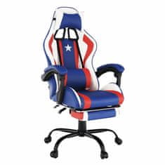 KONDELA Captain New gaming stol - moder/rdeč/bel