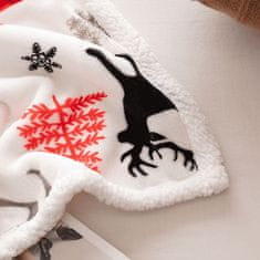 KONDELA Dvostranska jagnječja odeja Anime 150x200 cm - bela / zimski vzorec