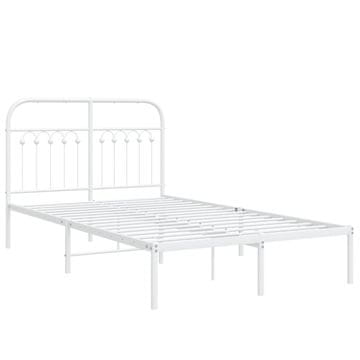 Vidaxl Kovinski posteljni okvir z vzglavjem bel 120x190 cm