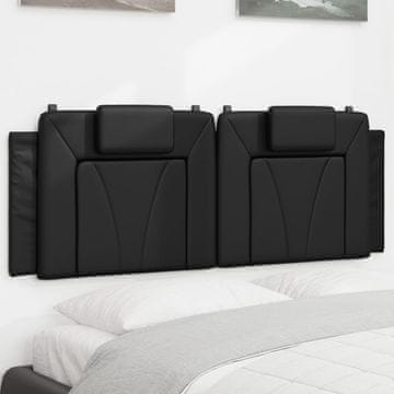 Vidaxl vidaXL Blazina za vzglavje, črna, 140 cm, umetno usnje