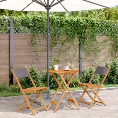 Vidaxl vidaXL 3-delni bistro set, antracitno blago in les