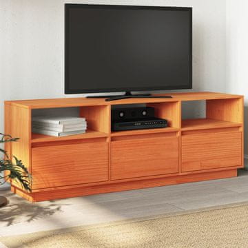 Vidaxl vidaXL TV stojalo voščeno rjavo 140x37x50 cm masivni borov les