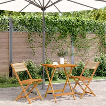 Vidaxl vidaXL 3-delni bistro set, bež polipropilen in les
