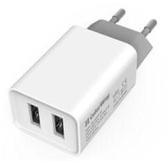 ColorWay 2x USB/ omrežni polnilec/ 10W/ 100V-240V/ Bela