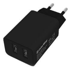 ColorWay 2x USB/ omrežni polnilec/ 10W/ 100V-240V/ črna