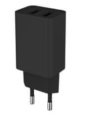 ColorWay 2x USB/ omrežni polnilec/ 10W/ 100V-240V/ črna