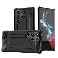 HURTEL Ojačena armirana torbica za Samsung Galaxy S24 Ultra Hybrid Armor, črna