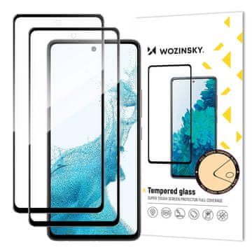 WOZINSKY Super trpežno kaljeno steklo za celoten zaslon z okvirjem Samsung Galaxy A53 5G črno KOMPLET 2 kos