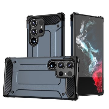 HURTEL Ojačena armirana torbica za Samsung Galaxy S24 Ultra Hybrid Armor modra