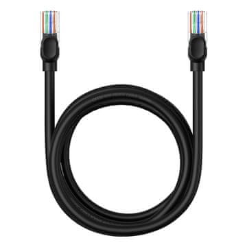 shumee Kabel Ethernet mrežni kabel Cat 5 RJ-45 1000Mb/s sukani par 2m črn