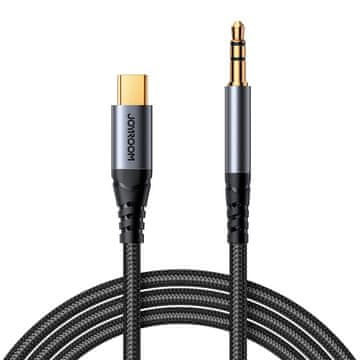 shumee Stereo audio kabel za telefon AUX 3,5 mm mini jack - USB-C 1,2 m črn