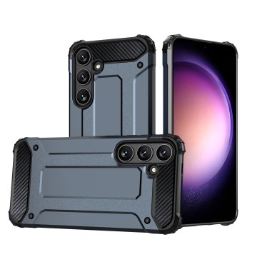 HURTEL Ojačena armirana torbica za Samsung Galaxy S24+ Hybrid Armor modra
