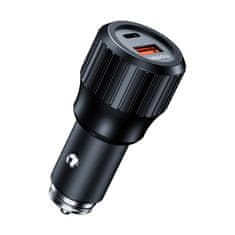 Choetech Avtomobilski polnilnik USB-C USB-A PD 63 W, črn