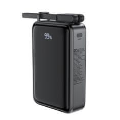 shumee Powerbank 20000mAh M4 PD 67W z vgrajenim kablom USB-C, črna