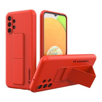 WOZINSKY Silikonska torbica s stojalom za Samsung Galaxy A13 5G Kickstand Case rdeča