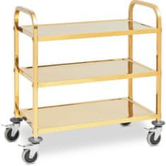 shumee Catering natakarski servirni voziček 3 police 79,5 x 44,5 cm do 240 kg - zlat