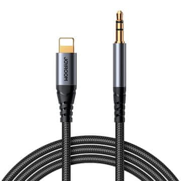 Joyroom Stereo avdio kabel za iPhone iPad AUX 3,5 mm mini priključek - Lightning 1,2 m črn
