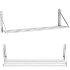 shumee Zložljiva stenska polica iz nerjavečega jekla do 40 kg 120 x 45 cm