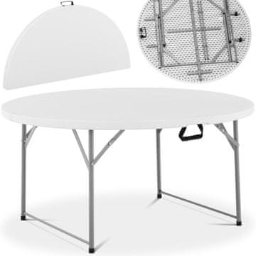 shumee Okrogla vrtna gostinska miza, zložljiva, bela, do 150 kg, premer. 150 x 74 cm