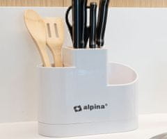 Alpina organizator za kuhinjske pripomočke, 25,5x21x12x5 cm, bel