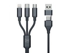 3MK 3mk Hyper Cable 3in1 Black - Kabel USB-A/USB-C do USB-C/Micro/Lightning 1.5m 