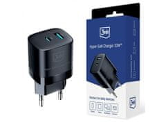 3MK 3mk Hyper GaN Charger Black - Omrežni polnilec 33W 