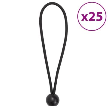 Vidaxl Bungee elastične vrvi z žogico 25 kosov 21 x 0,5 cm